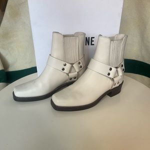 RE/DONE White leather boots size 38